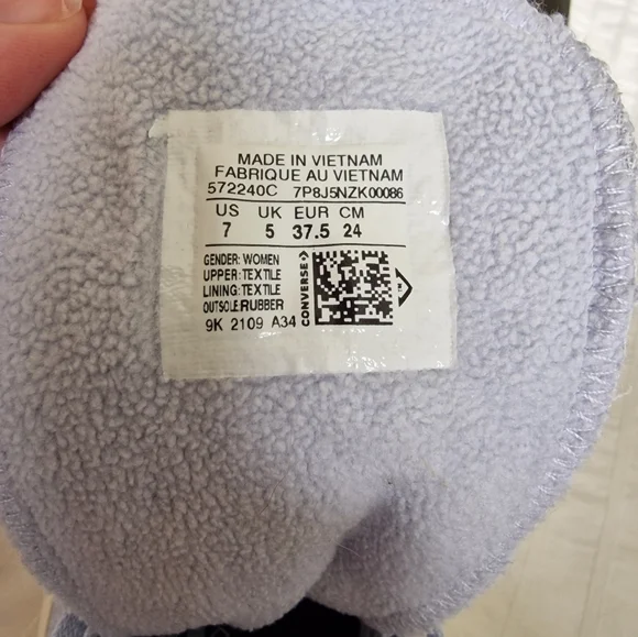 CONVERSE Chuck Taylor All Star Sherpa Platform Trainers Shoes Ghost BNIB UK 5 - Picture 8 of 8